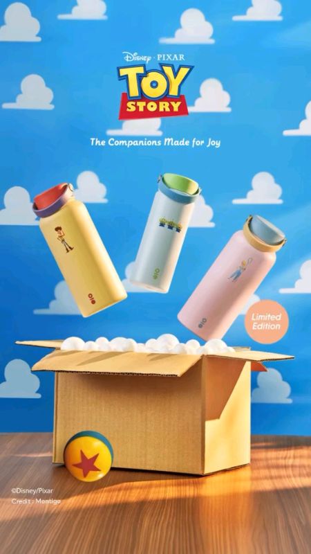 Toy Story💚💛🧡❤️🩵[#Limited] #Montigo #ToyStory #Inseparable #Bottle #Medium #Stainless #Steel #Fyp #ShopeeTrending